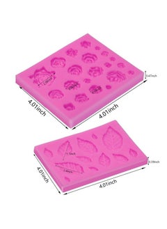 Sienon 33 Cavity Rose Flowers And Leaves Fondant Candy Silicone Molds For Sugarcraft Cupcake Toppers Soap Polymer Claycrafting Projects，Wedding And Birthday Cake Decoration  - Image 5