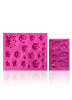 Sienon 33 Cavity Rose Flowers And Leaves Fondant Candy Silicone Molds For Sugarcraft Cupcake Toppers Soap Polymer Claycrafting Projects，Wedding And Birthday Cake Decoration  - Image 1