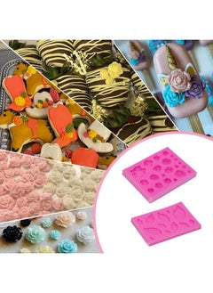 Sienon 33 Cavity Rose Flowers And Leaves Fondant Candy Silicone Molds For Sugarcraft Cupcake Toppers Soap Polymer Claycrafting Projects，Wedding And Birthday Cake Decoration  - Image 4