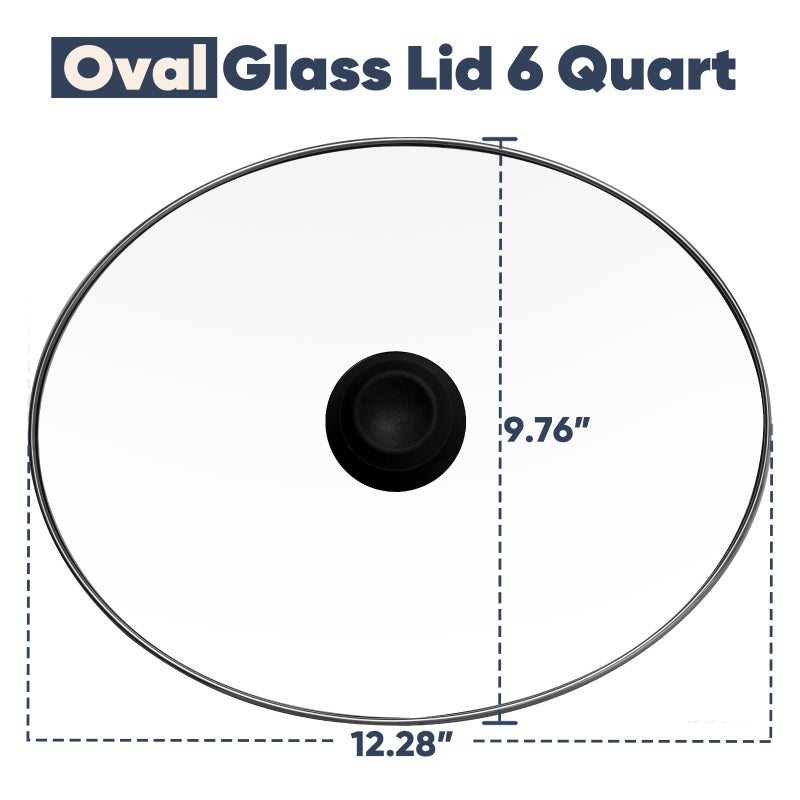 XwaYexa Oval 6 Quart Glass Lid Compatible with Hamilton Beach 33665G Slow Cooker, Clear Cooker Crock Pot Lid Replacement Part, 6qt Slow Crock Pot Lid Replacement - Image 2