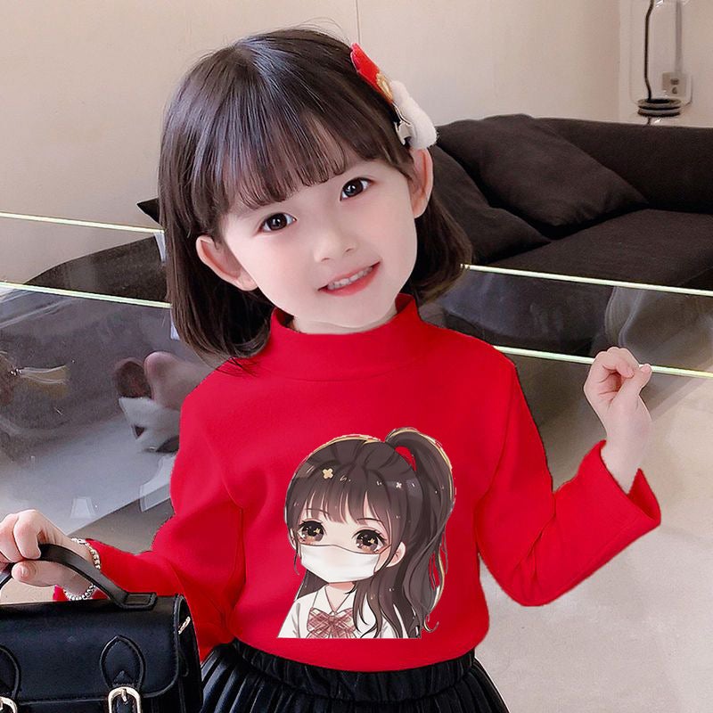 Y2367# Girls Long Sleeve T-Shirt Autumn New Cuhk Children'S Western Style Cotton Children'S Comfortable All-Match T-Shirt Top Tide - Image 1