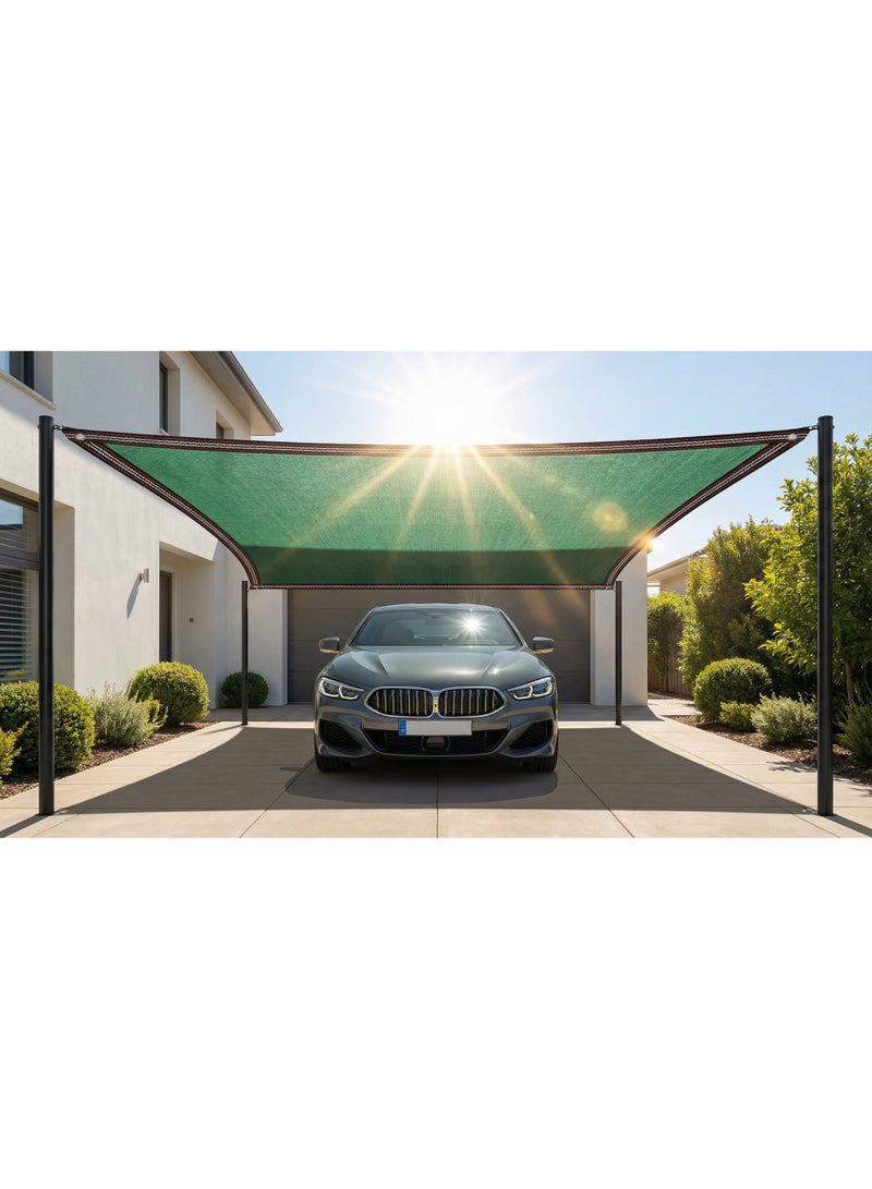 3m x 4m (12m²) shade net with circular protection strip and fixing straps - 63% shading rate - green color - Image 5