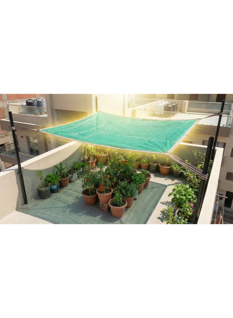 3m x 4m (12m²) shade net with circular protection strip and fixing straps - 63% shading rate - green color - Image 3
