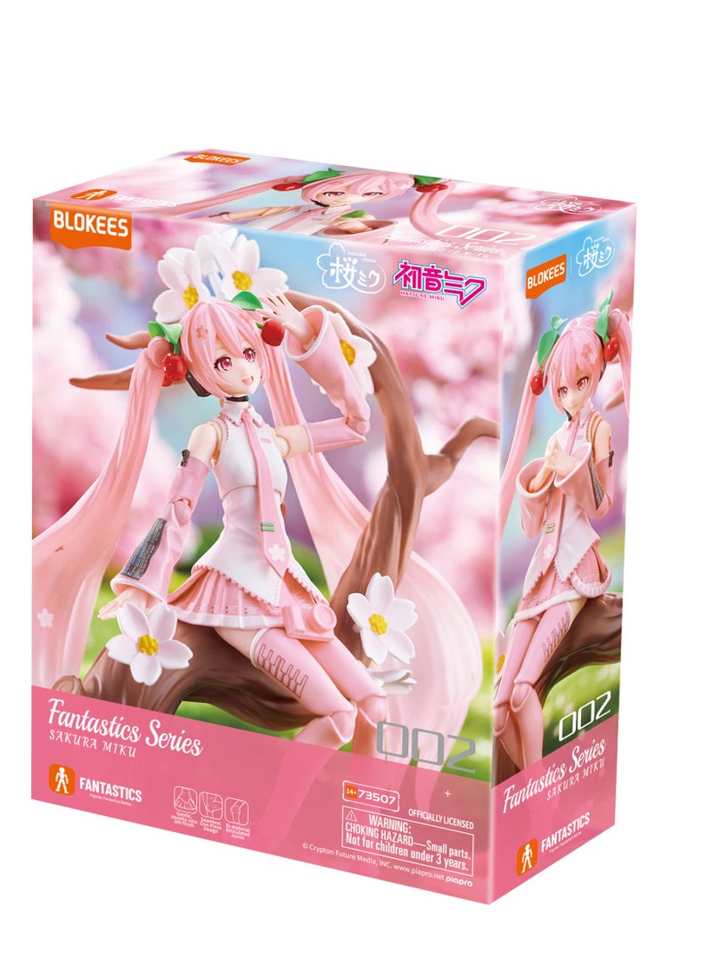 Blokees Hatsune Miku 73507 Fantastics Series Sakura Miku Model Kit | Soft-Touch Finish | 15cm Poseable Figure | Snap-Fit Tool-Free Build | Accessories + Display Stand | Collectible Gift - Image 4