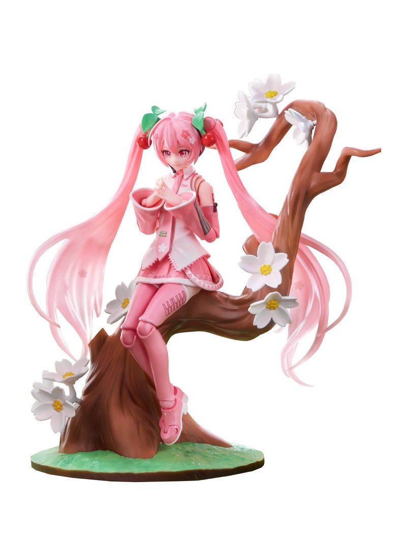 Blokees Hatsune Miku 73507 Fantastics Series Sakura Miku Model Kit | Soft-Touch Finish | 15cm Poseable Figure | Snap-Fit Tool-Free Build | Accessories + Display Stand | Collectible Gift - Image 2