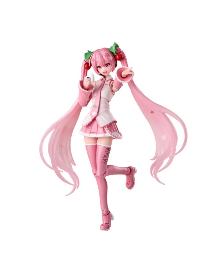 Blokees Hatsune Miku 73507 Fantastics Series Sakura Miku Model Kit | Soft-Touch Finish | 15cm Poseable Figure | Snap-Fit Tool-Free Build | Accessories + Display Stand | Collectible Gift - Image 3