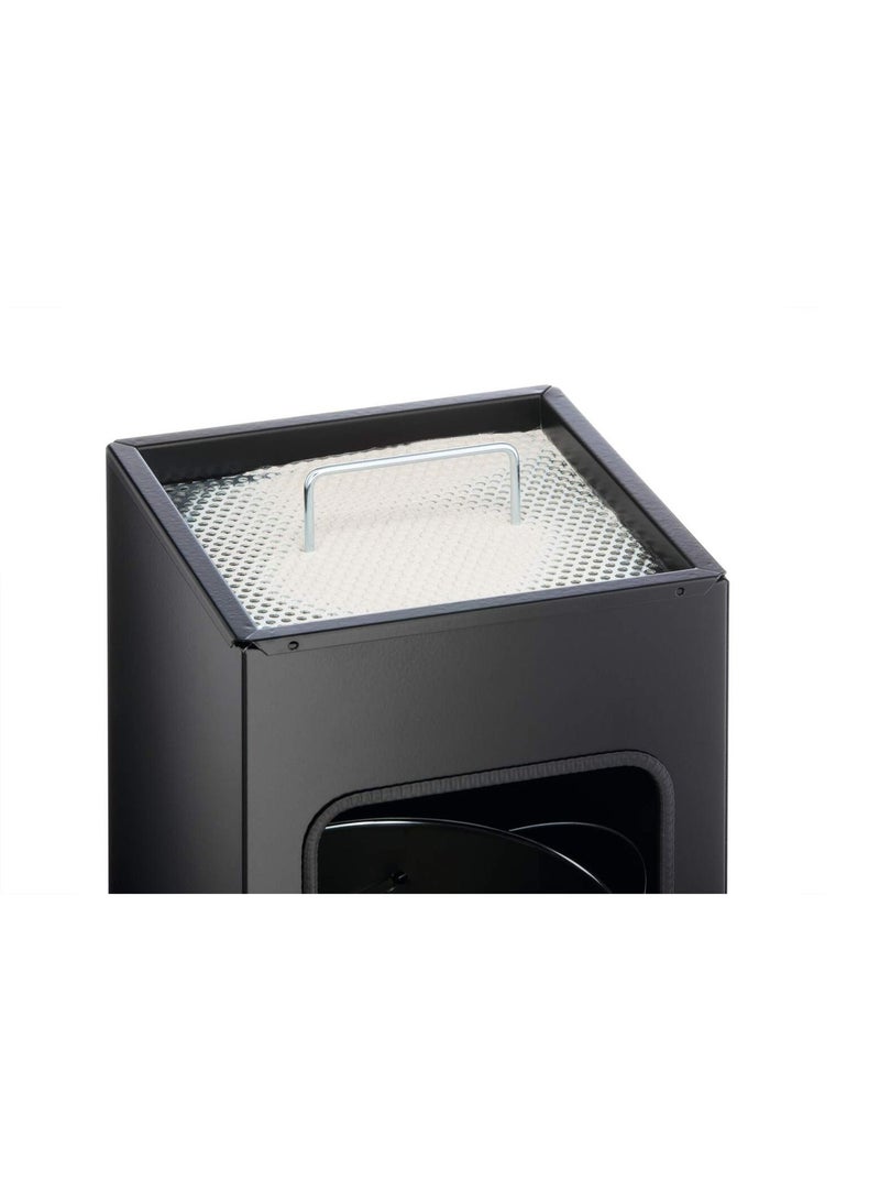 Durable 17-Litre Metal Waste Bin with 2L Removable Ashtray, Square Indoor/Protected Outdoor Waste Bin for Smoking Zones & Entrances, Removable Inner Container, Made in Germany - Image 2