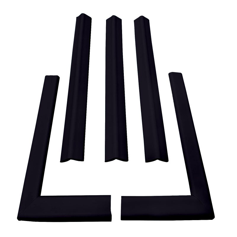 Cardinal Gates KEPK Large Hearth Pad Kit Fireplace Baby Proofing Adhesive Backed Fireplace Bumpers for Babies 125 Feet of Padding with 3 Straight Pieces 2 Corners Made in The USA Black