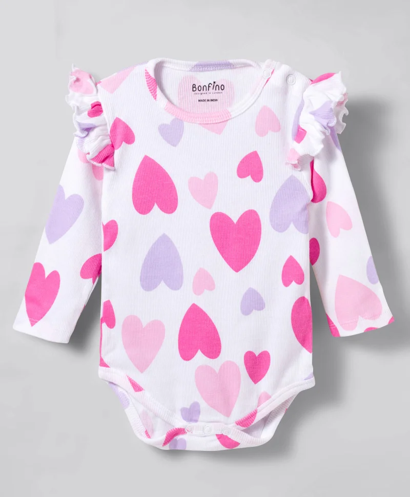 Bonfino Bonfino 5-Pack 100% Cotton Start and Star Printed Full Sleeves Onesies - Multicolor