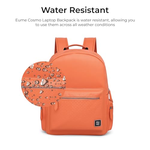 EUME Cosmo 16L Laptop Bag for Men, Phoenix Orange | 1 Large Compartment Office Laptop Backpacks | Fits Up to 13.5" Laptop | Premium Vegan Leather | Travel Bag | Bagpacker Bag for Men and Women - Image 5