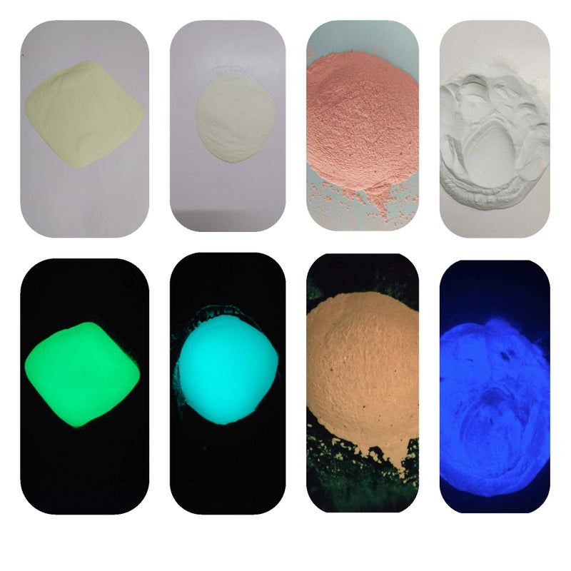 JASH Glow in The Dark Paint Powders 4 Colours(Green,Blue,Orange,Voilet) Each 25gm(Total 100gm) - Image 1