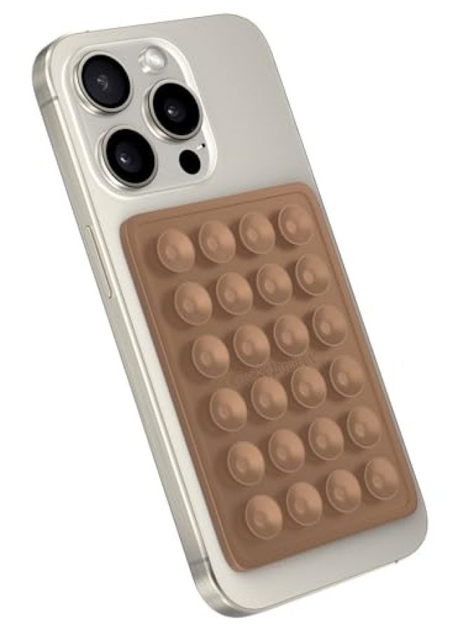 StickyGrippy Suction Phone Case Mount, Silicone Adhesive Phone Accessory for iPhone and Android, Hands-Free Fidget Toy Mirror Shower Phone Holder, TikTok Videos and Selfies (Orange) - Image 1