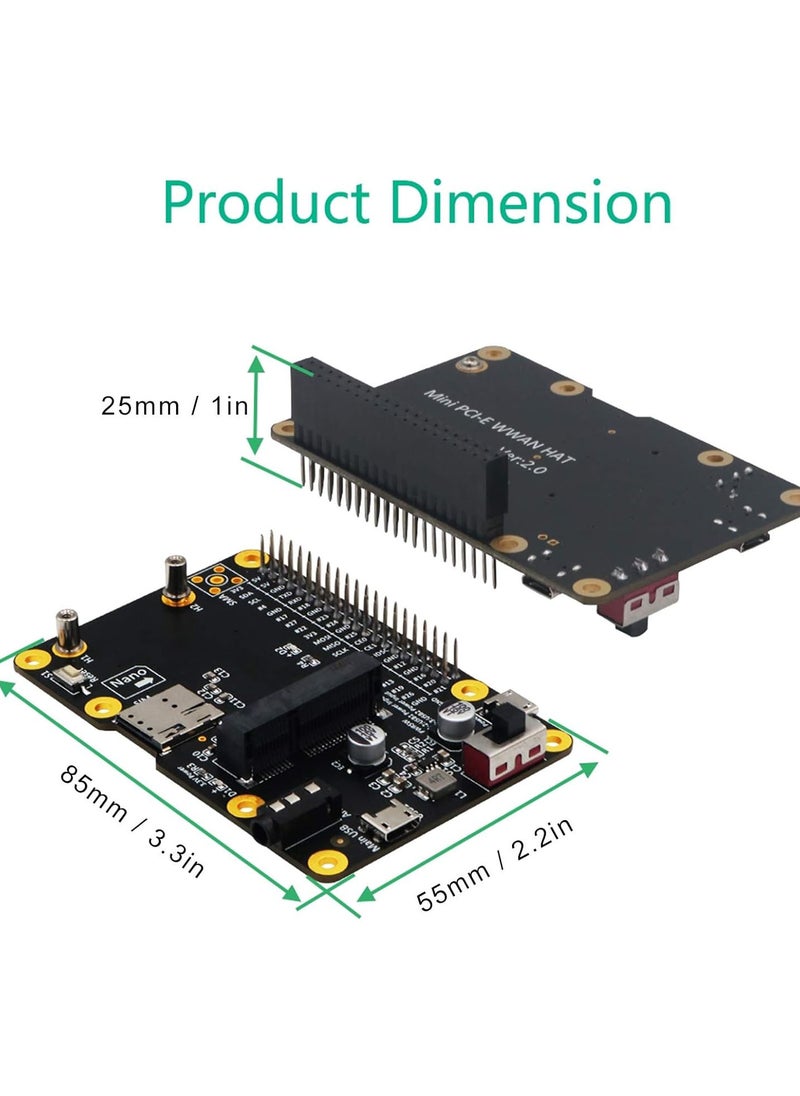 3G/4G LTE Base Hat For Raspberry Pi 4/3/2/B+ Module Computer Board to USB with SIM Card,for UMTS/HSPA+ and for GSM/GPRS/EDGE Coverage with Regional or Global Modules