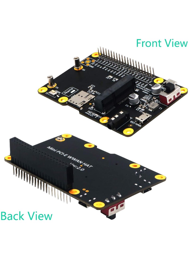 3G/4G LTE Base Hat For Raspberry Pi 4/3/2/B+ Module Computer Board to USB with SIM Card,for UMTS/HSPA+ and for GSM/GPRS/EDGE Coverage with Regional or Global Modules