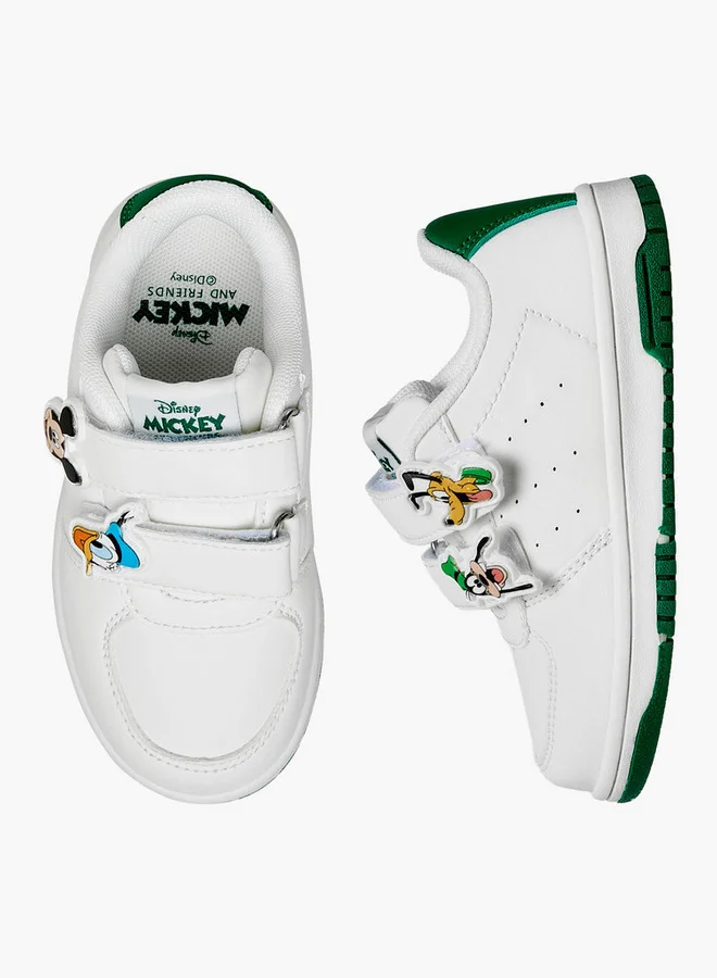 ديزني Boys Mickey Mouse Applique Hook & Loop Sneakers