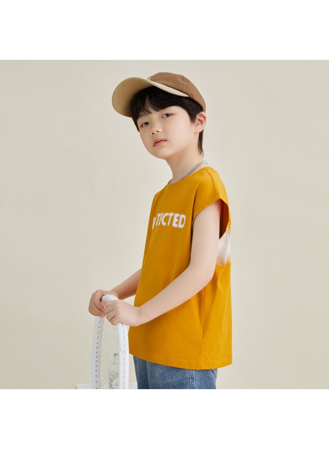 Vest: Boys' Casual T-shirt, 2025 Summer Trendy Children's Soft, Stretchy, Skin-friendly, Cool Top - Image 2