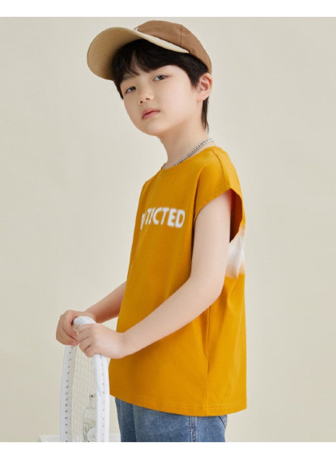 Vest: Boys' Casual T-shirt, 2025 Summer Trendy Children's Soft, Stretchy, Skin-friendly, Cool Top - Image 1