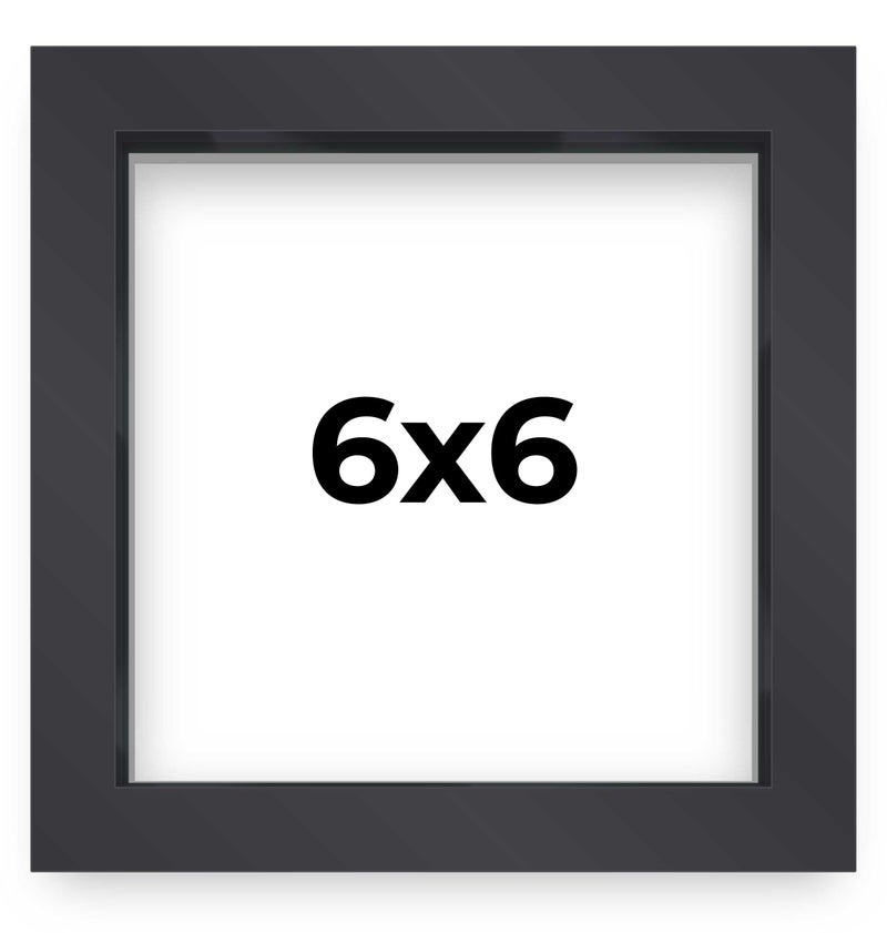 Poster Palooza 6x6 Shadow Box Frame Contemporary Black Finish  34 Depth of Usable Space Interior Size 6x6 Inches UV Resistant Acrylic AcidFree Backing Wall Hangers  Made in USA 