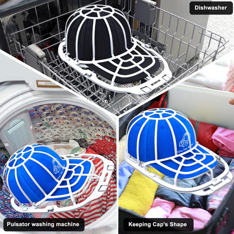 Eiito Hat Washer for Washing Machine, Hat Washer Cage, Hats Cleaner for Baseball Caps 2 Pack 2 Sizes Fit for Adult and Kid's Baseball Caps, White - Image 5