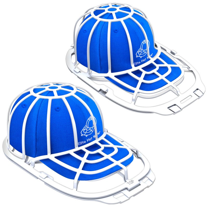 Eiito Hat Washer for Washing Machine, Hat Washer Cage, Hats Cleaner for Baseball Caps 2 Pack 2 Sizes Fit for Adult and Kid's Baseball Caps, White - Image 1
