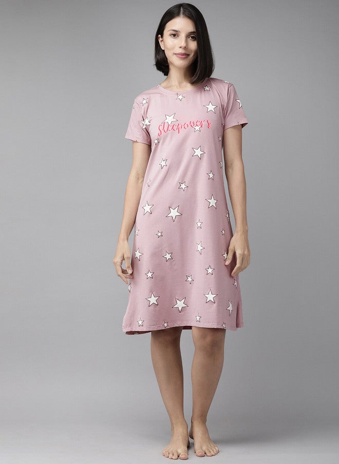 Zeyo Conversational Printed Pure Cotton Nightdress - Image 1