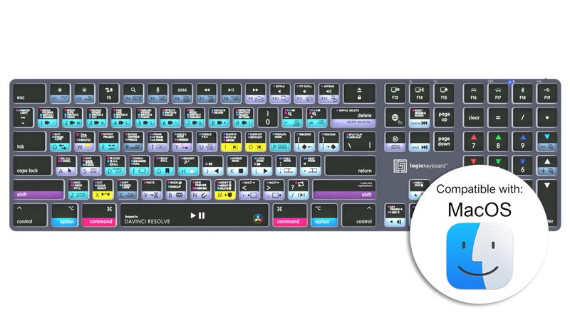 Logickeyboard Titan Wireless Backlit Keyboard for Davinci Resolve Mac - Image 2