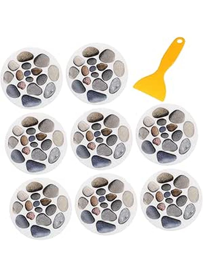 Garneck 8Pcs Anti Slip Bathroom Stickers Stone Pattern Tub Decals With Scraper Safety - Image 1
