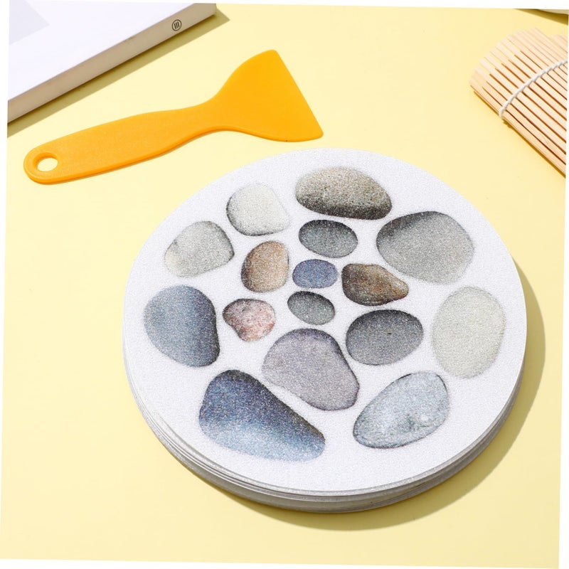 Garneck 8Pcs Anti Slip Bathroom Stickers Stone Pattern Tub Decals With Scraper Safety - Image 3