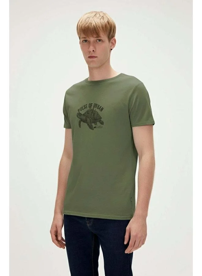 Bad Bear Caretta Pulse Light Green Men's Printed T‑shirt.