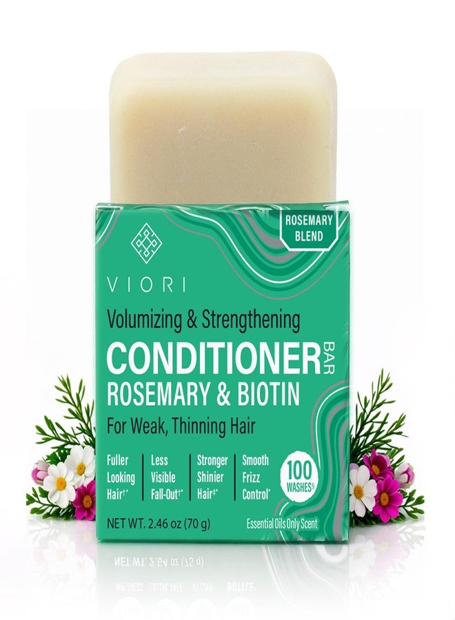 Viori Rosemary Conditioner Bar with Biotin - Rice Water Hair Conditioner Bar for Thinning Hair - Strengthening, Shine, Scalp Care - Plastic Free - Travel Friendly - Image 1