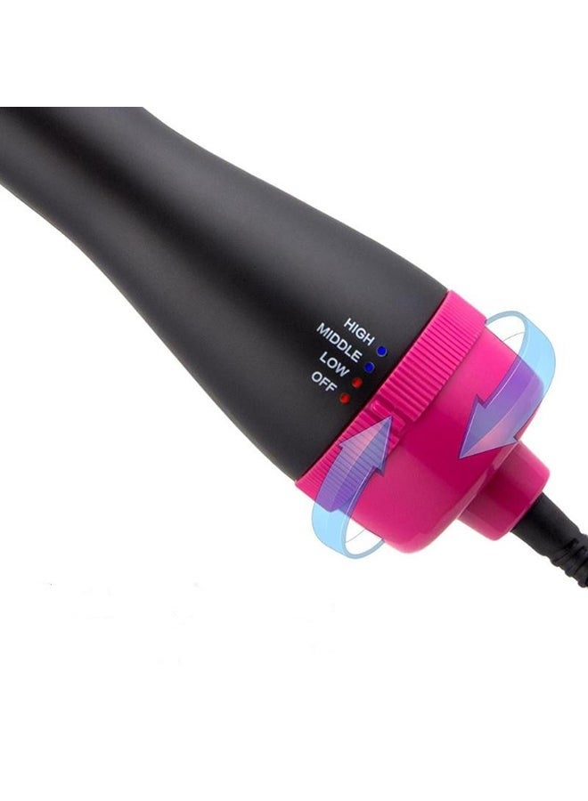 One Step Anti-Static Hot Air Brush – 35 x 10 cm, Black/Pink – Professional Hair Dryer & Styler for Frizz-Free, Smooth, and Shiny Hair, Suitable for All Hair Types - Image 4