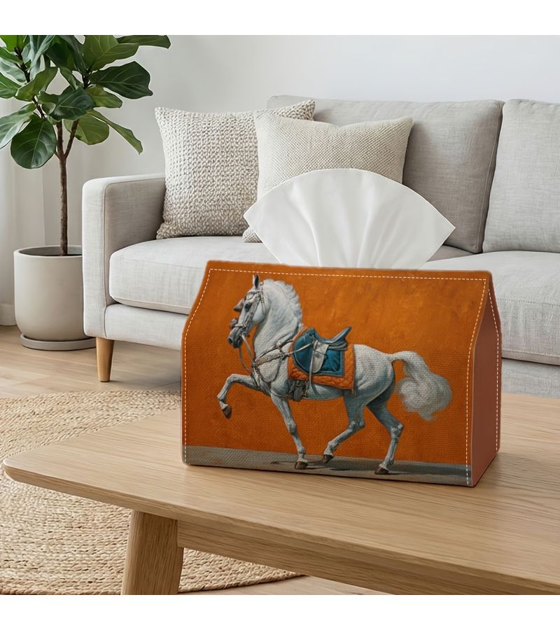 1pc Classical Horse Illustration Tissue Box 11x13x18cm for Kitchen Living Room Bedroom Car Decor - Image 5