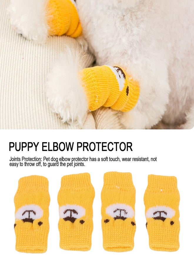 Zerodis 4pcs Pet Dog Elbow Protector, Elbow Support Wrap Pet Leg Warmers for Dogs Cats Knitted Dog Elbow Sleeve Leg Support Wrap Protectors S - Image 2