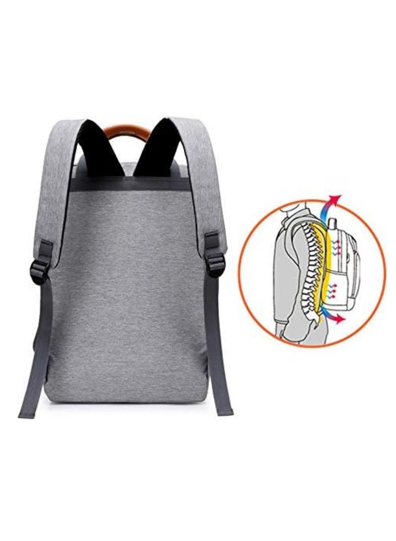 DUNISO Anti Theft Travel Backpack Casual Man Business Computer Backpack Light 15 inch Laptop Bag Light Grey (45*28*20cm) - Image 3