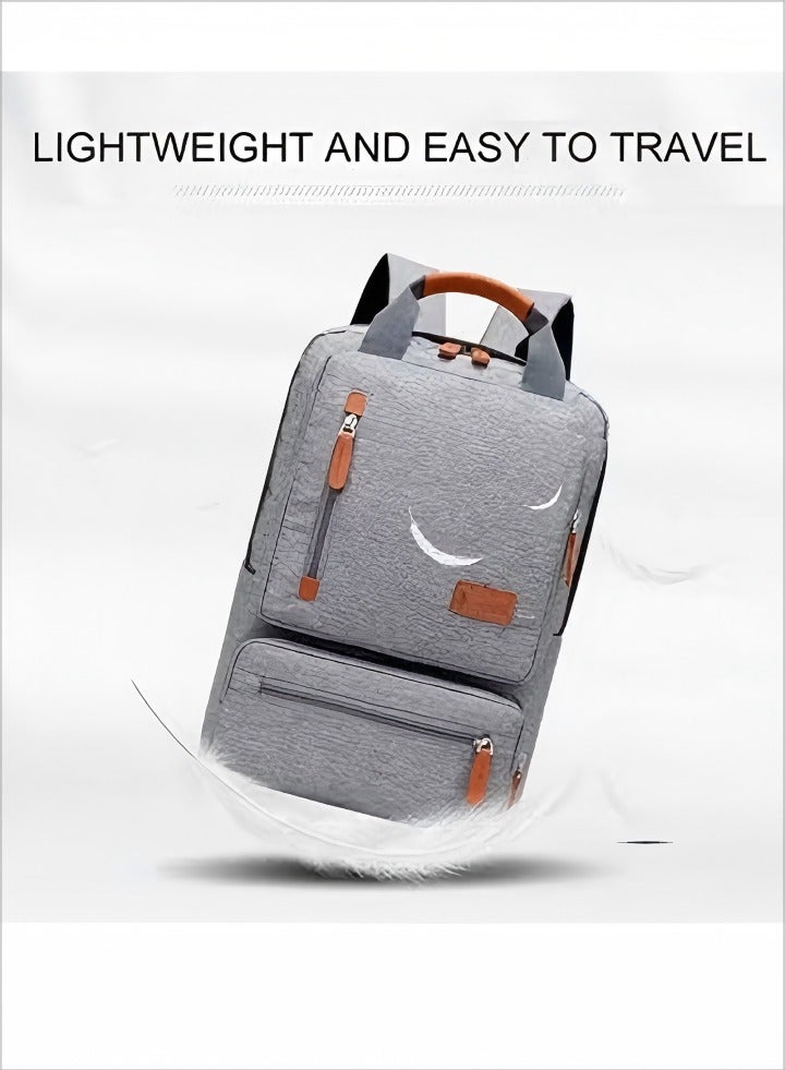 DUNISO Anti Theft Travel Backpack Casual Man Business Computer Backpack Light 15 inch Laptop Bag Light Grey (45*28*20cm) - Image 5
