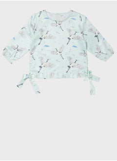 Blue Age Side Tie Printed Top  - Image 4