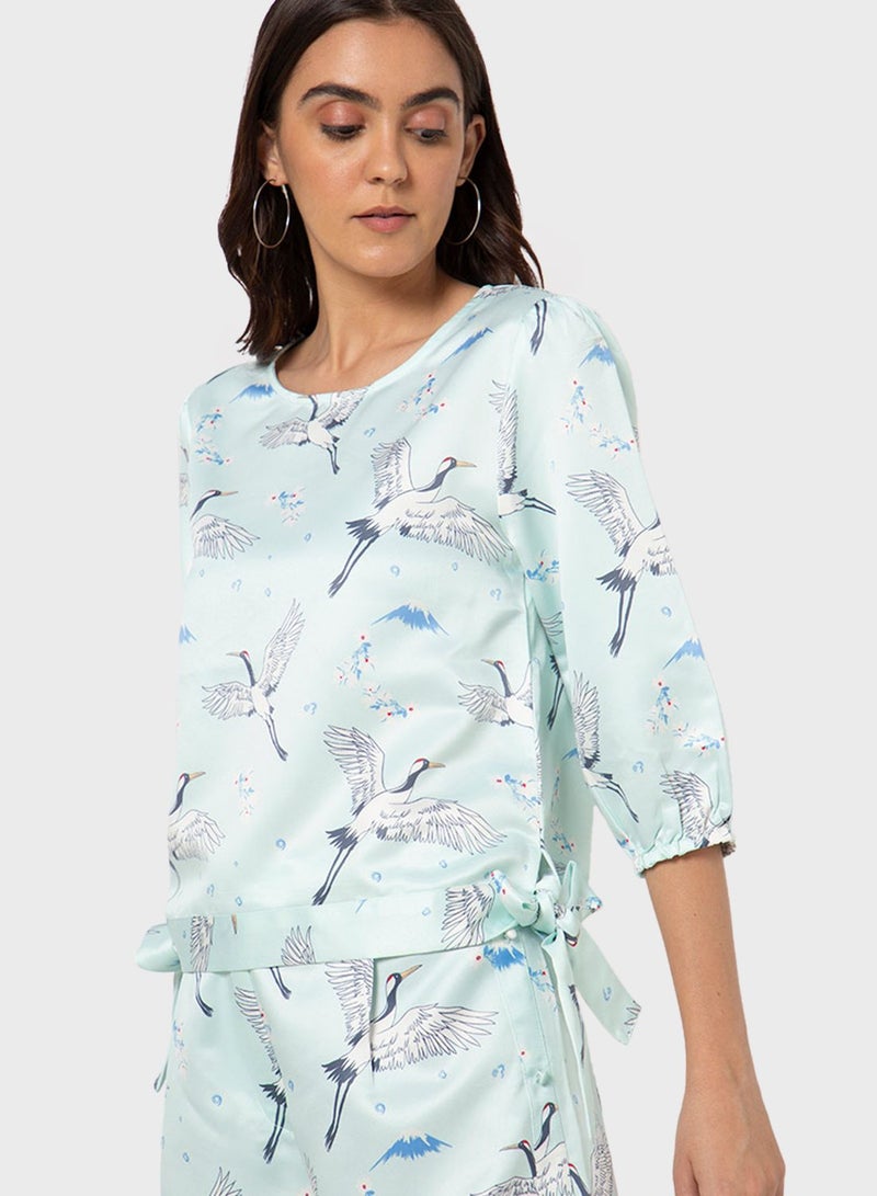 بلو إيج بلوزة باربطة جانبية - Image 3