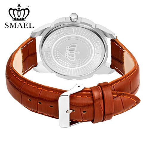 SMAEL Analogue Men's Watch (Dark Blue Dial Brown Colored Strap) - Image 3