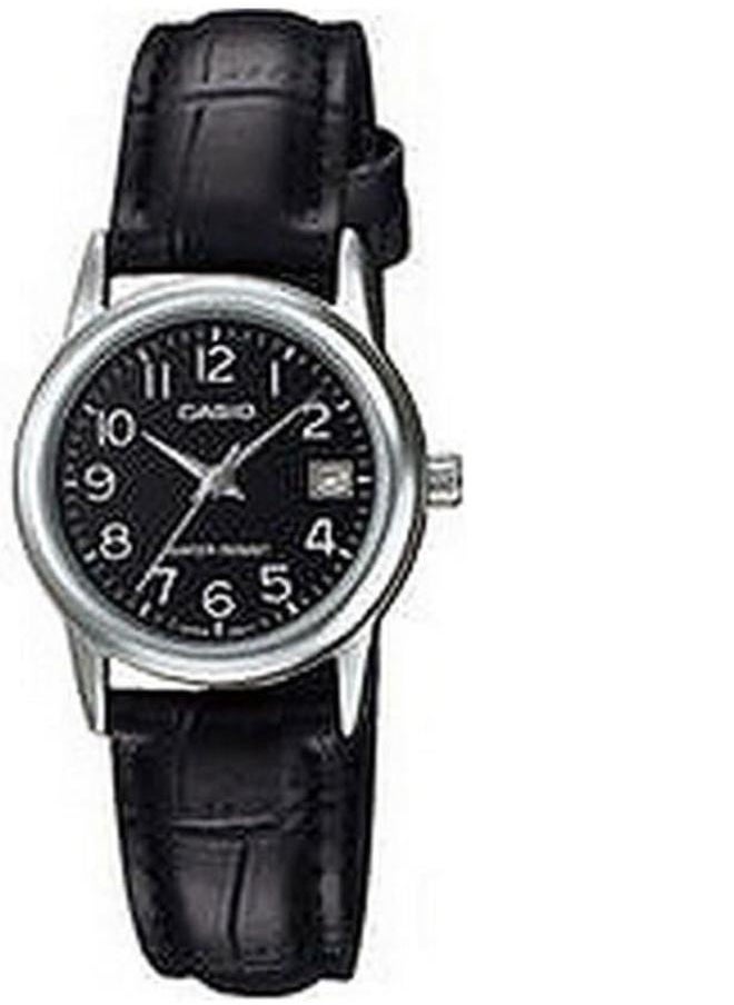 CASIO - Casio Women's Quartz Watch, Analog Display and Leather Strap LTP-V002L-1BUDF, Black Band - Image 1