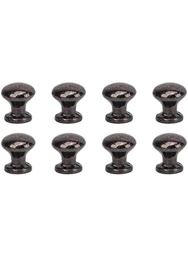8pcs 1:12 Scale Miniature Round Head Pull Handle Metal Simple Dollhouse Door Handle Knobs (Black)  - Image 1