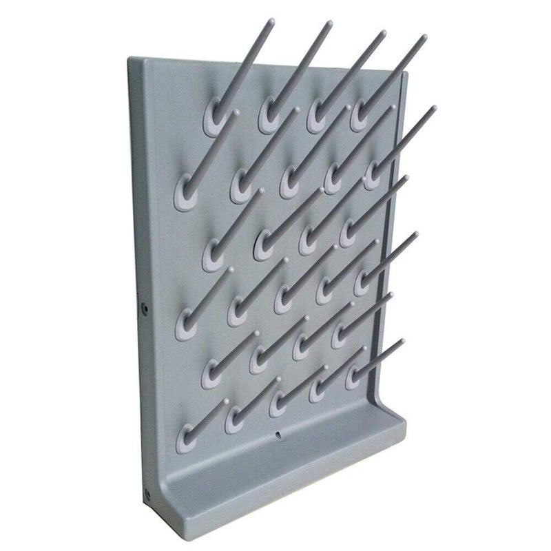 Soply Lab Supply Drying Rack Pegboard Bench-top/Wall-Mount Laboratory Glassware Detachable Pegs Lab Drying Draining Rack Cleaning Equipment (27 Pegs, Grey) - Image 1