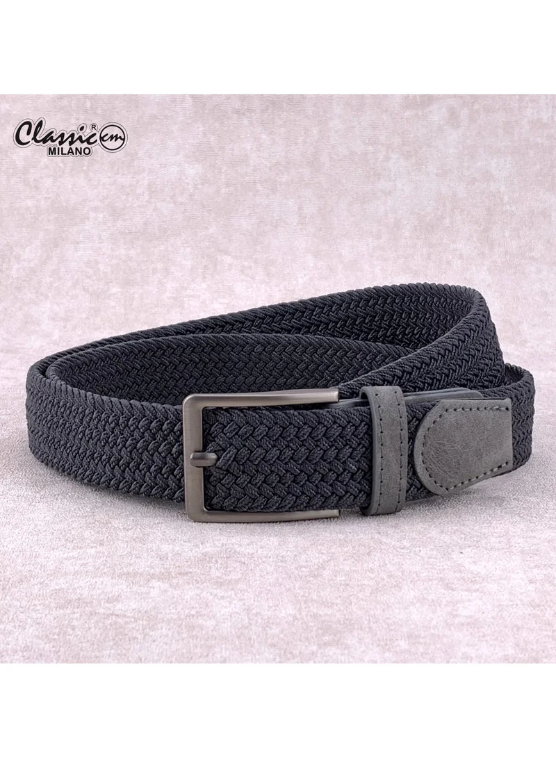 Classic Milano Braided Cotton Elastic Stretch Belt for Men & Women, Woven Canvas Web Belt with Gift Box, Adjustable Men's Belt | Full Length: 110CM (Free Size - Fits up to the waist of 40 Inches / 100 CM)