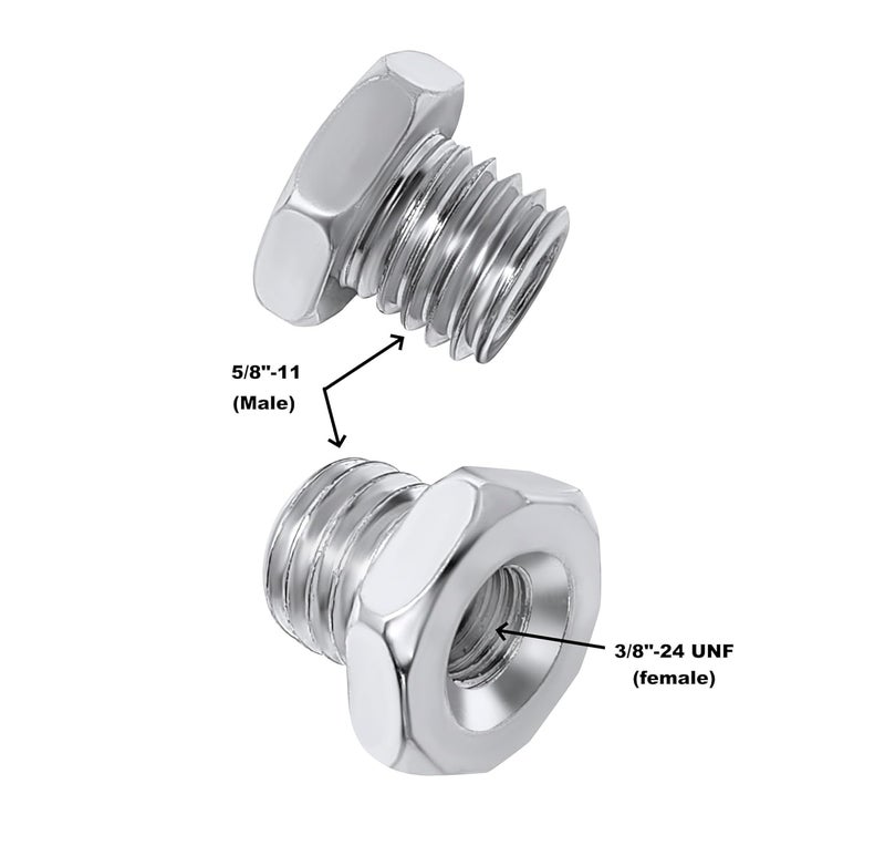 LINE10 Tools 2pk Angle Grinder Arbor Adapters for Wire Brushes 5/8-11 to 3/8-24 UNF - Image 2