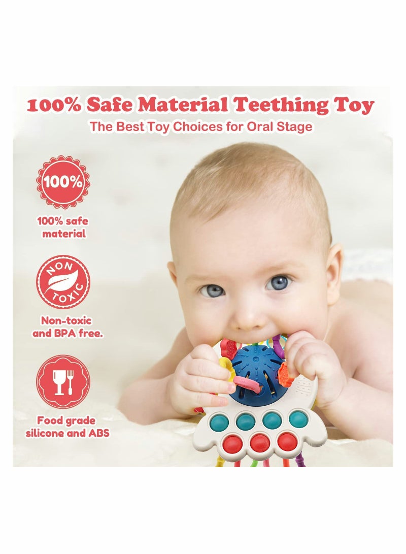 Baby Montessori Toys for 18M+ Baby Sensory Toys Push and Pull String Toys Early Learning Activity Toys Baby Teether Toys for Toddlers 1-3 Fine Motor Skill Gift for Babies Octopus - Image 5