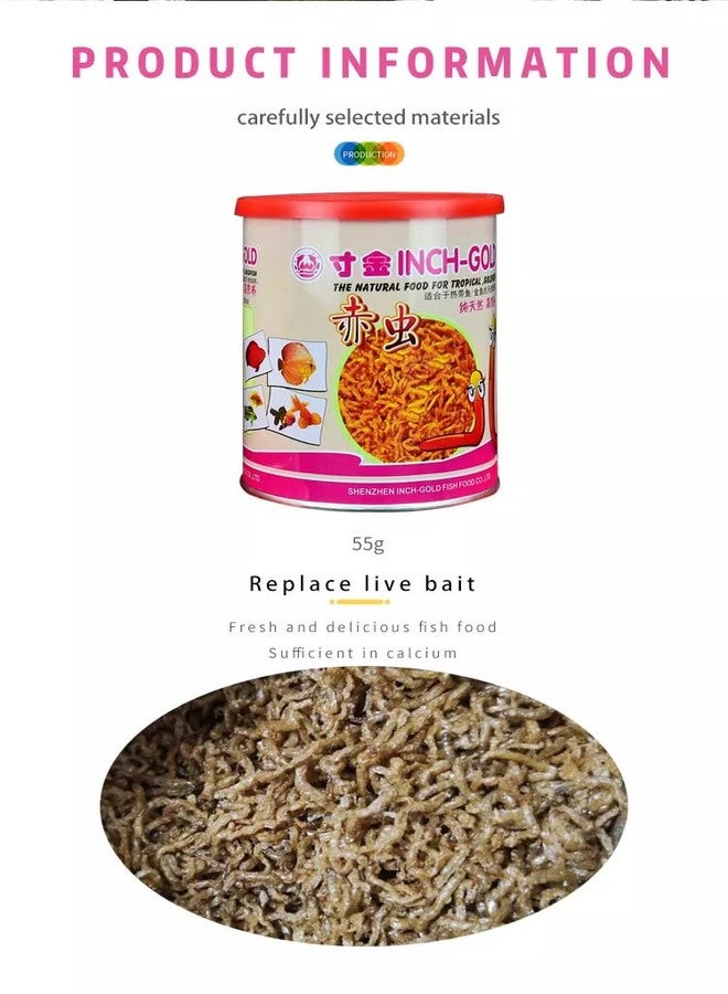 VAYINATO Inch Gold Freeze Dried Blood Worms, 55G | The Natural Food for Tropical, Gold Fish by Petzlifeworld - Image 3