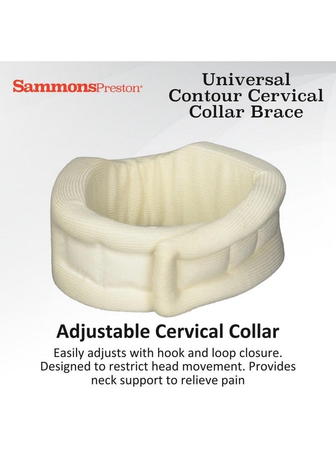 Sammons Preston Sammons Preston Universal Contour Cervical Brace, Adjustable Hook and Loop Closure, For Neck Strain, Injury, or Post-Op Surgery, Relieves Neck Pain and Spine Pressure, Cream Color, 2” High  - Image 4