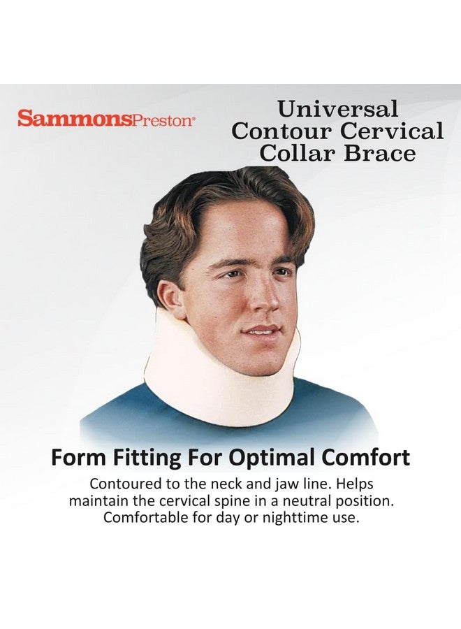 Sammons Preston Sammons Preston Universal Contour Cervical Brace, Adjustable Hook and Loop Closure, For Neck Strain, Injury, or Post-Op Surgery, Relieves Neck Pain and Spine Pressure, Cream Color, 2” High  - Image 2