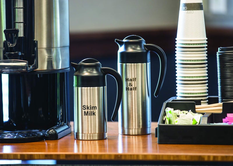 Service Ideas Service Ideas S2SN100HHET Steelvac Creamer Carafe,"Half & Half" Etched, Stainless vacuum insulated, 1 Liter (33.8 Ounces), Dishwasher safe, NSF listed, Brushed finish  - Image 2