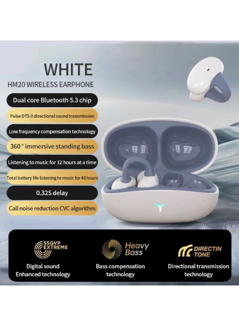 HM20 Ear Clip TWS Wireless Earphones Bluetooth5.3 ENC Open Headphones Noise Reduction Earbuds With Mic - Image 1