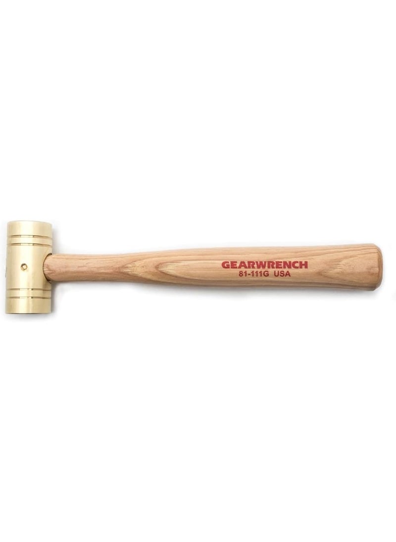 GearWrench GEARWRENCH Brass Hammer with Hickory Handle  1 lb  81111G  - Image 1